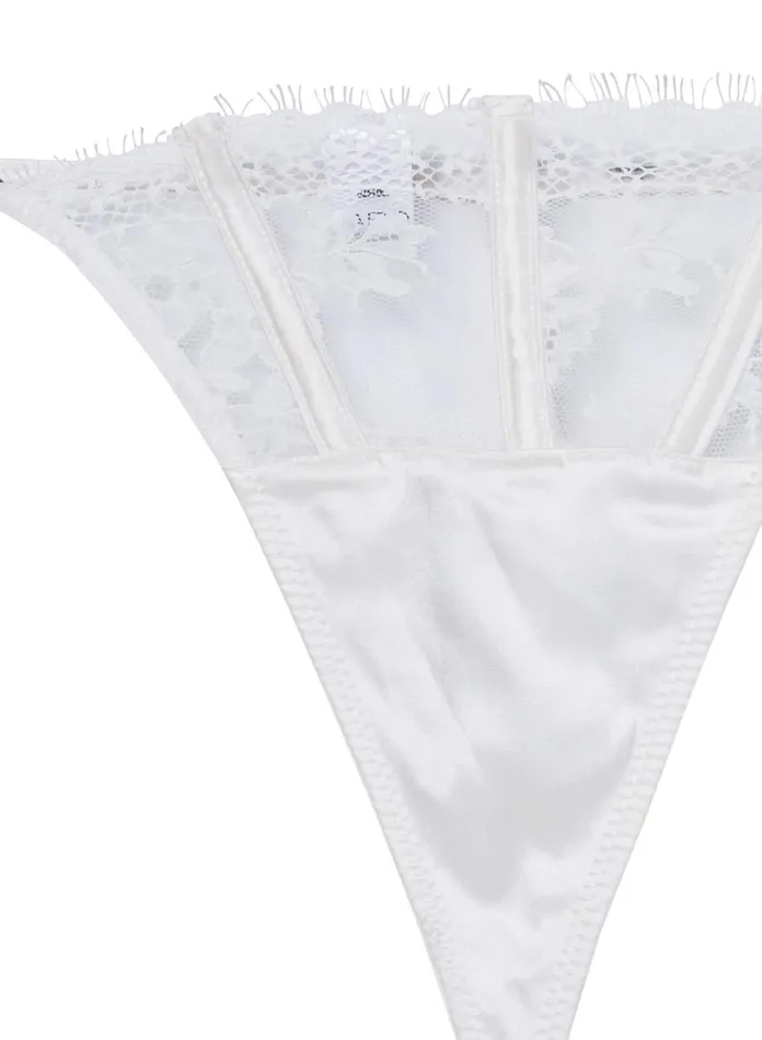 Fleur Du Mal Panties and Garters Women Frankie Lace Thong Ivory Fleur Du Mal Panties and Garters Women Frankie Lace Thong Ivory