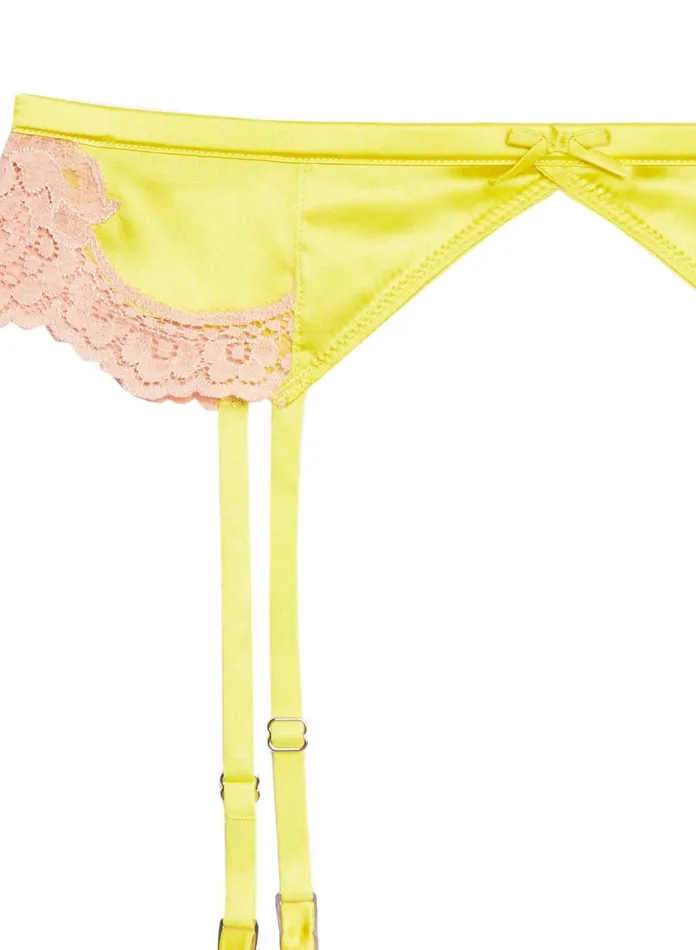 Fleur Du Mal Panties and Garters Women James Lace Garter Zest