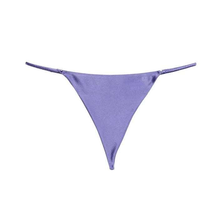 Fleur Du Mal Panties and Garters Women Luxe V String Periwinkle Fleur Du Mal Panties and Garters Women Luxe V String Periwinkle