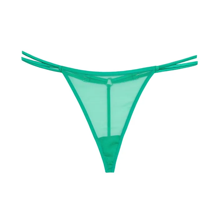 Fleur Du Mal Panties and Garters Women Mesh Thong Emerald Fleur Du Mal Panties and Garters Women Mesh Thong Emerald