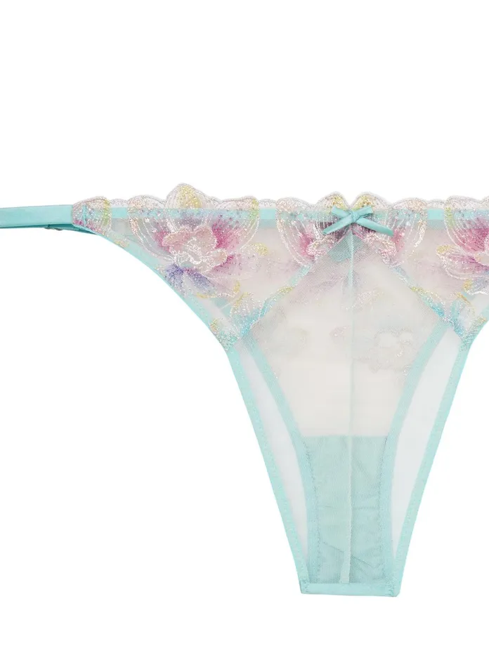 Fleur Du Mal Panties and Garters Women Pixie Embroidery Cheeky Fresh Mint Fleur Du Mal Panties and Garters Women Pixie Embroidery Cheeky Fresh Mint