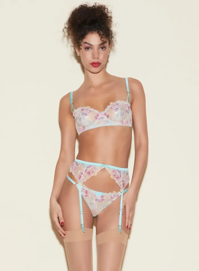 Fleur Du Mal Panties and Garters Women Pixie Embroidery Garter Fresh Mint Fleur Du Mal Panties and Garters Women Pixie Embroidery Garter Fresh Mint