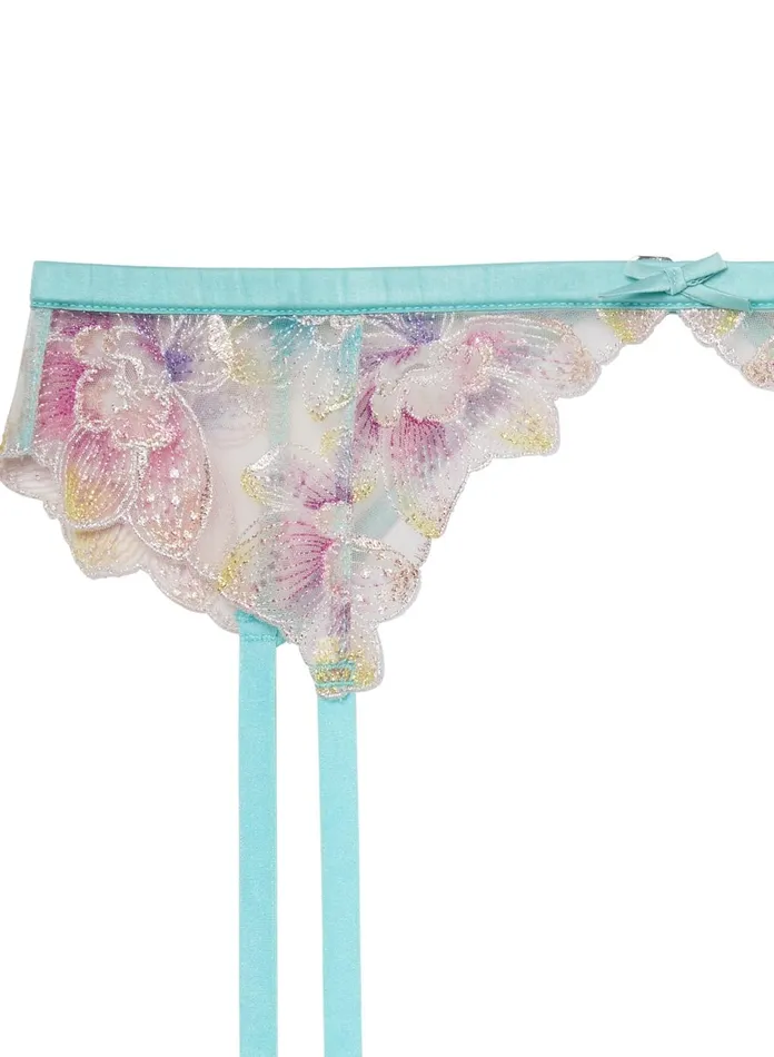 Fleur Du Mal Panties and Garters Women Pixie Embroidery Garter Fresh Mint Fleur Du Mal Panties and Garters Women Pixie Embroidery Garter Fresh Mint