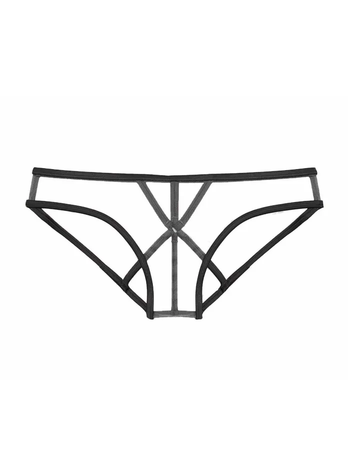 Fleur Du Mal Panties and Garters Women Strappy Bondage Panty Black
