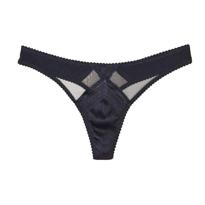 Fleur Du Mal Panties and Garters Women Top Stitch Thong Black