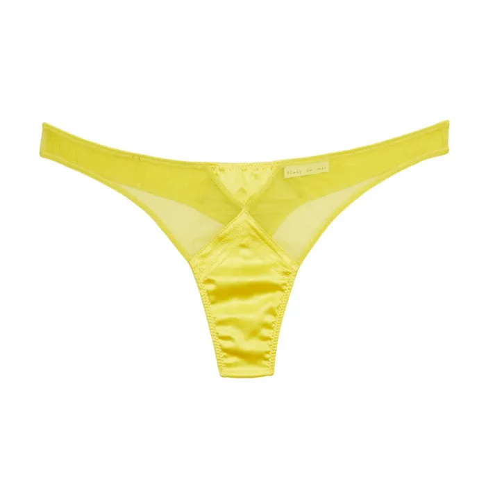 Fleur Du Mal Panties and Garters Women Top Stitch Thong Zest