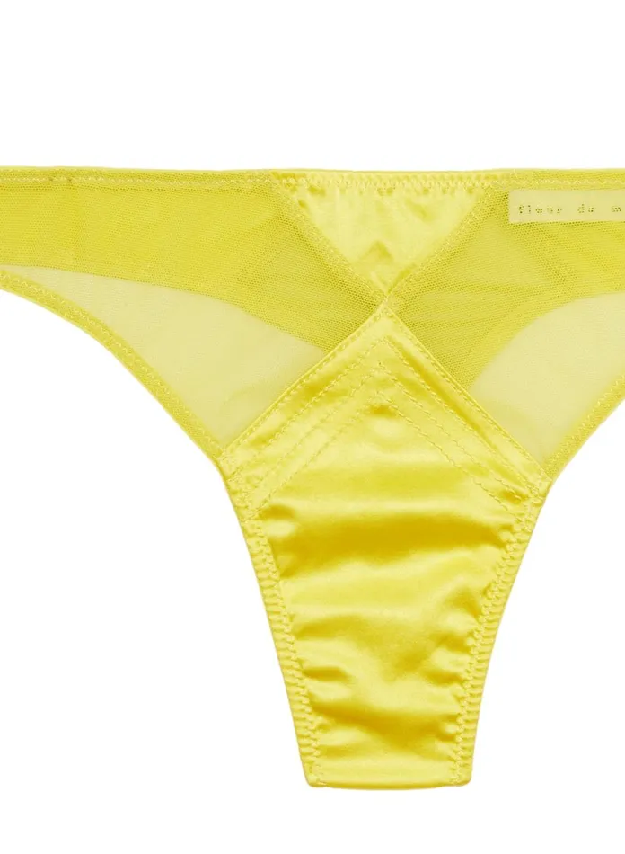 Fleur Du Mal Panties and Garters Women Top Stitch Thong Zest