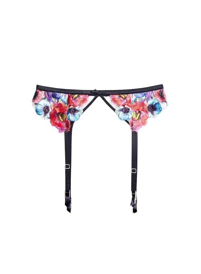 Fleur Du Mal Panties and Garters Women Tuileries Embroidery Garter Multi
