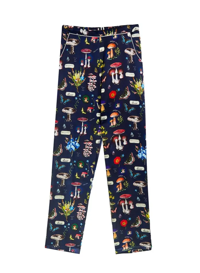 Fleur Du Mal Pants Women Bedroom To Boardroom Pant Mushroom Print Fleur Du Mal Pants Women Bedroom To Boardroom Pant Mushroom Print