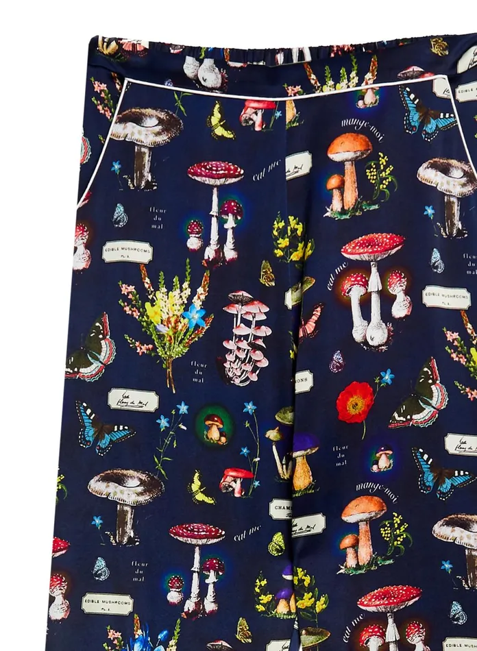 Fleur Du Mal Pants Women Bedroom To Boardroom Pant Mushroom Print Fleur Du Mal Pants Women Bedroom To Boardroom Pant Mushroom Print