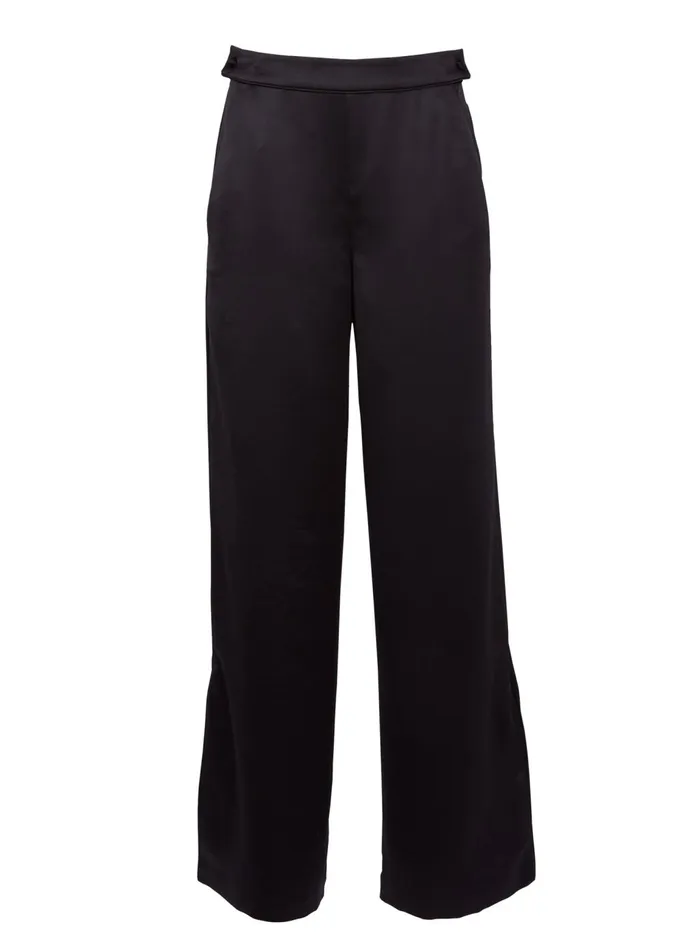 Fleur Du Mal Pants Women Eco Luxe Wide Leg Pant Black Fleur Du Mal Pants Women Eco Luxe Wide Leg Pant Black