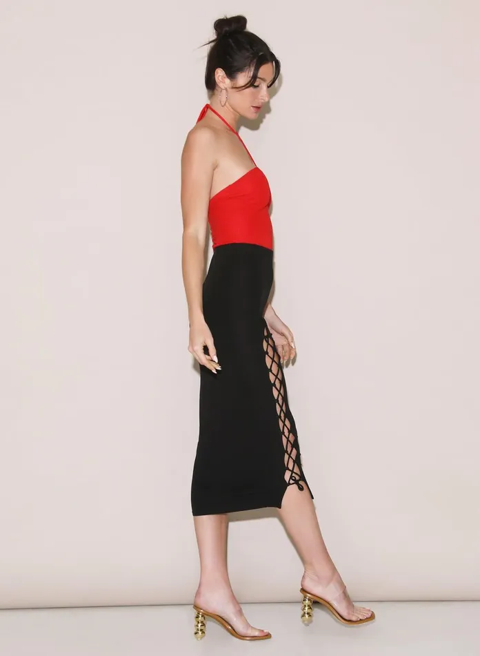 Fleur Du Mal Shorts and Skirts Women Jersey Lace Up Skirt Black Fleur Du Mal Shorts and Skirts Women Jersey Lace Up Skirt Black