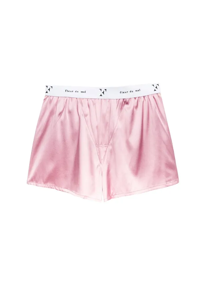 Fleur Du Mal Shorts and Skirts Women Unisex Washable Silk Boxers Rose Pink