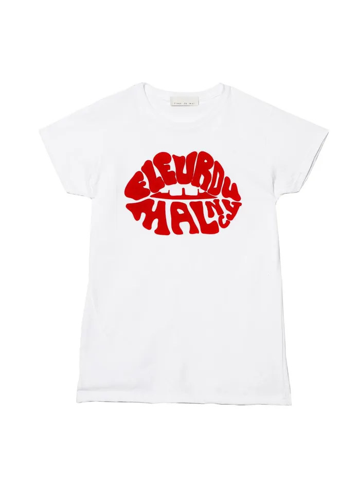 Fleur Du Mal TShirts and Short Sleeves Women Fleur Lips Tee White