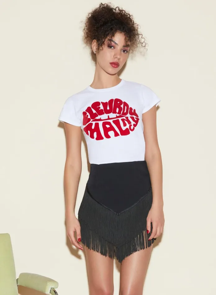 Fleur Du Mal TShirts and Short Sleeves Women Fleur Lips Tee White