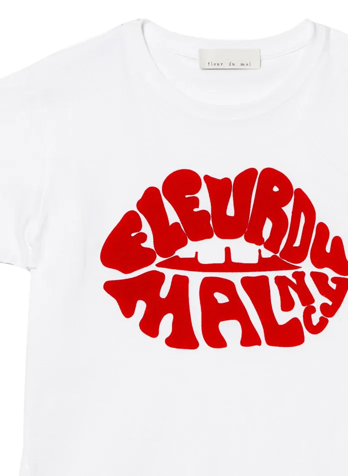 Fleur Du Mal TShirts and Short Sleeves Women Fleur Lips Tee White
