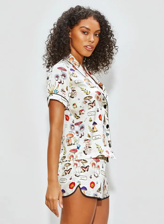 Fleur Du Mal TShirts and Short Sleeves Women Short Sleeve Fleur PJ Top Ivory Mushroom Print Fleur Du Mal TShirts and Short Sleeves Women Short Sleeve Fleur PJ Top Ivory Mushroom Print
