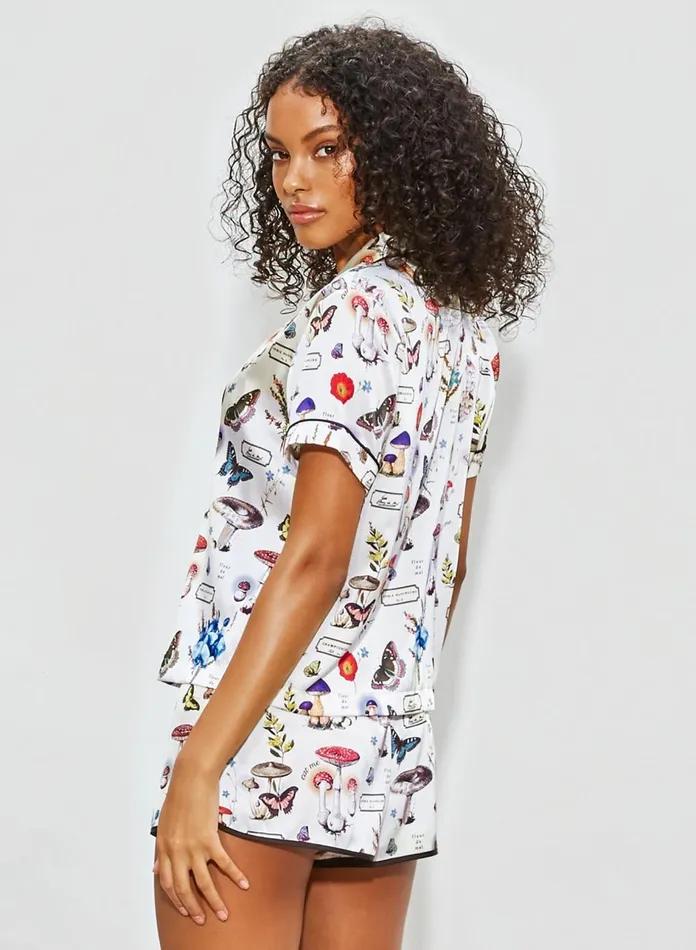 Fleur Du Mal TShirts and Short Sleeves Women Short Sleeve Fleur PJ Top Ivory Mushroom Print Fleur Du Mal TShirts and Short Sleeves Women Short Sleeve Fleur PJ Top Ivory Mushroom Print