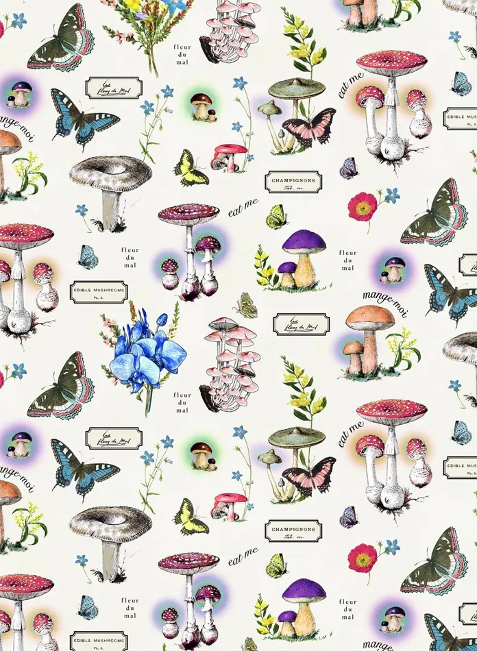 Fleur Du Mal TShirts and Short Sleeves Women Short Sleeve Fleur PJ Top Ivory Mushroom Print Fleur Du Mal TShirts and Short Sleeves Women Short Sleeve Fleur PJ Top Ivory Mushroom Print
