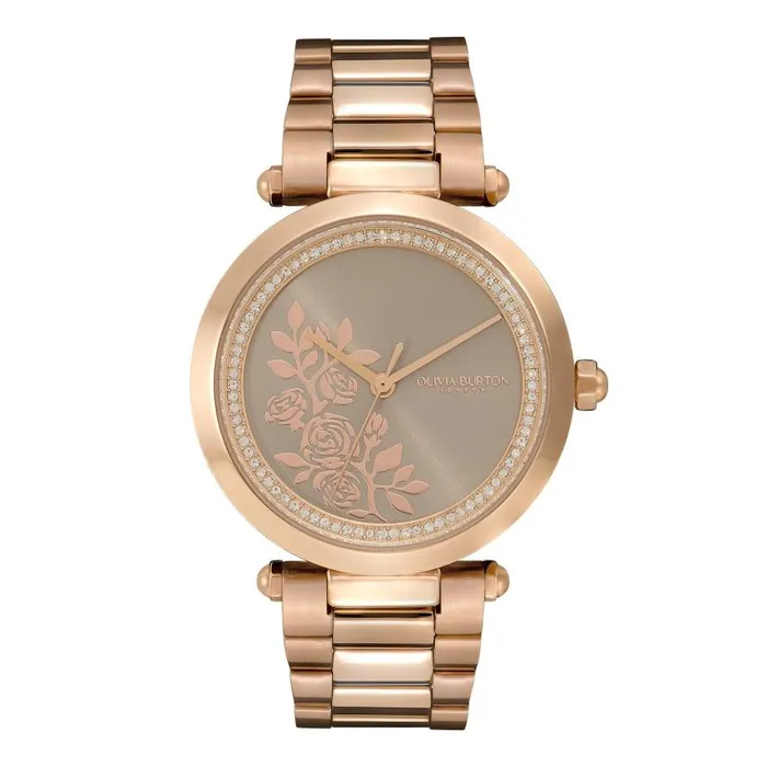 Floral Watches Women Olivia Burton 34mm Floral TBar Grey and Carnation Gold Bracelet Watch Floral Watches Women Olivia Burton 34mm Floral TBar Grey and Carnation Gold Bracelet Watch