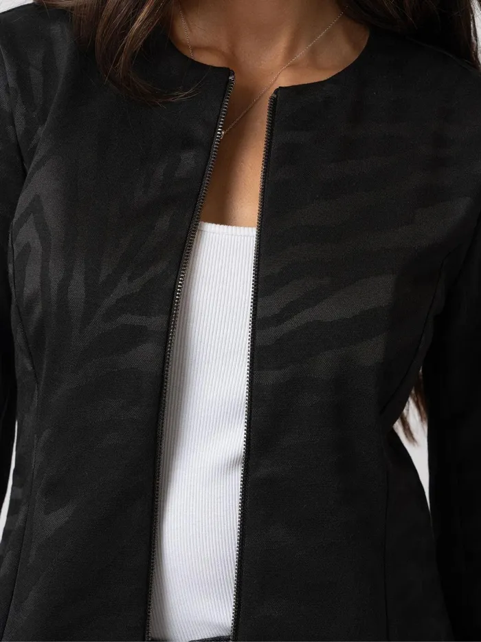 Florence Jacket 8211 Black Zebra Black Zebra Women Saint And Sofia Coats and Jackets