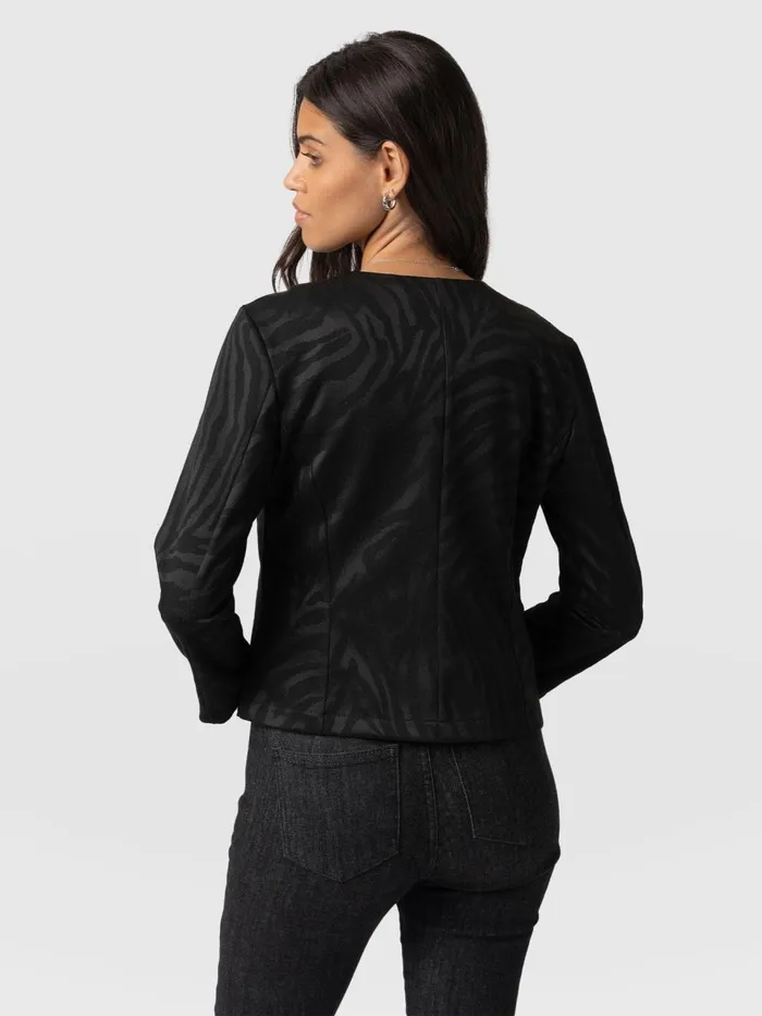 Florence Jacket 8211 Black Zebra Black Zebra Women Saint And Sofia Coats and Jackets