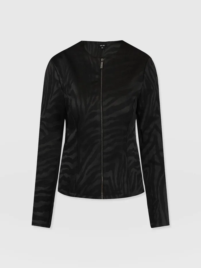 Florence Jacket 8211 Black Zebra Black Zebra Women Saint And Sofia Coats and Jackets