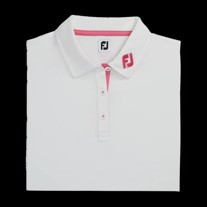 FootJoy Apparel WomenMen Short Sleeve Shirt Junior Girl 8211 FJ Tour Collar White