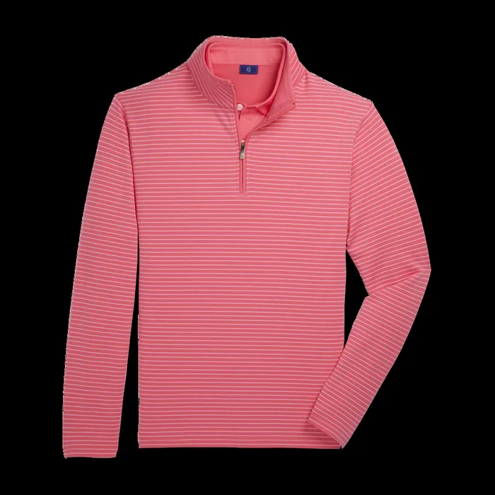 FootJoy Base MidLayers Men French Terry QuarterZip Watermelon White
