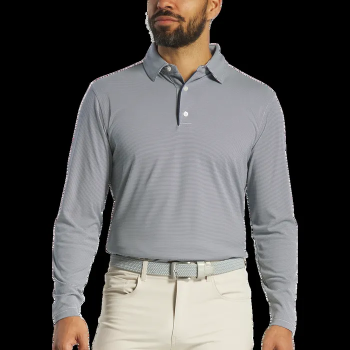 FootJoy Shirts Men Long Sleeve Sun Protection Shirt Navy White FootJoy Shirts Men Long Sleeve Sun Protection Shirt Navy White