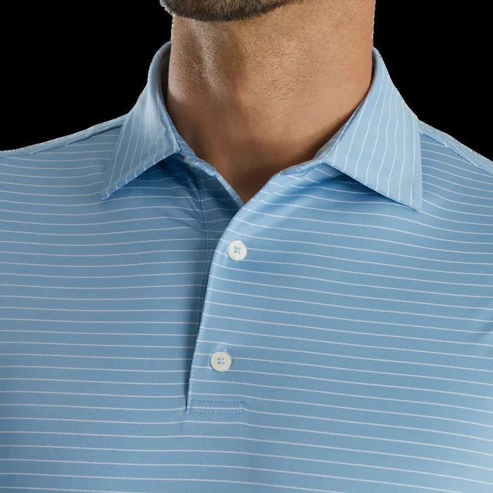 FootJoy Shirts Men Pencil Stripe Lisle Blue White FootJoy Shirts Men Pencil Stripe Lisle Blue White