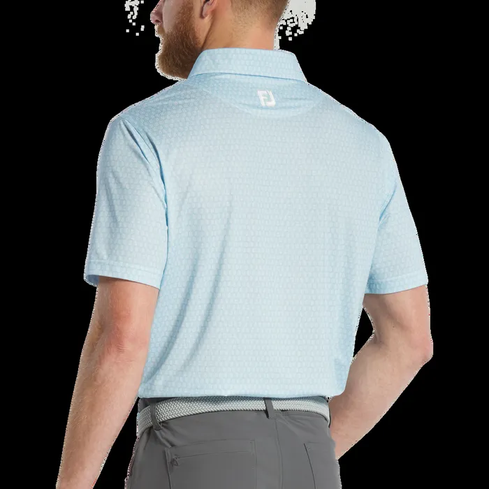 FootJoy Shirts Men Salamander Lisle Lake Blue White FootJoy Shirts Men Salamander Lisle Lake Blue White