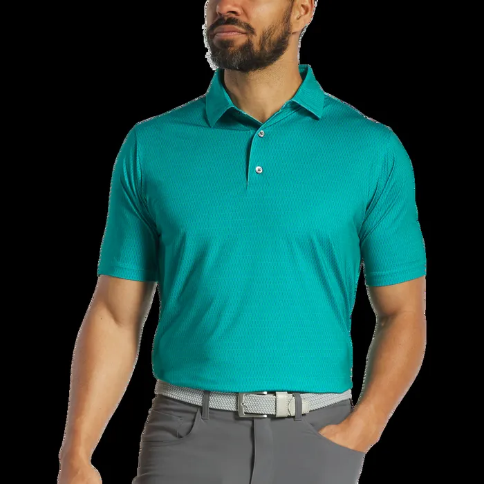 FootJoy Shirts Men Skyscraper Lisle Blue Emerald FootJoy Shirts Men Skyscraper Lisle Blue Emerald