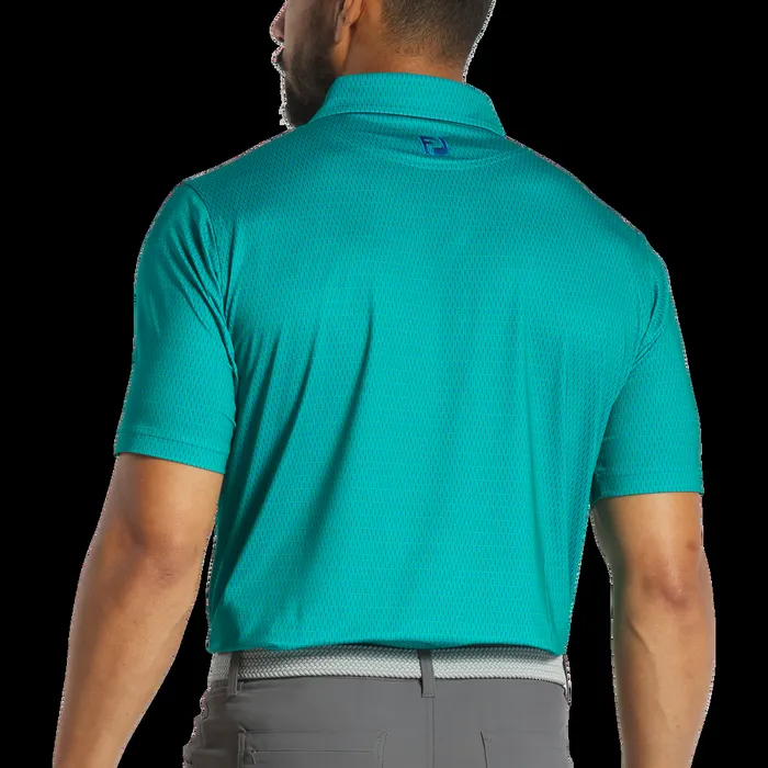 FootJoy Shirts Men Skyscraper Lisle Blue Emerald FootJoy Shirts Men Skyscraper Lisle Blue Emerald