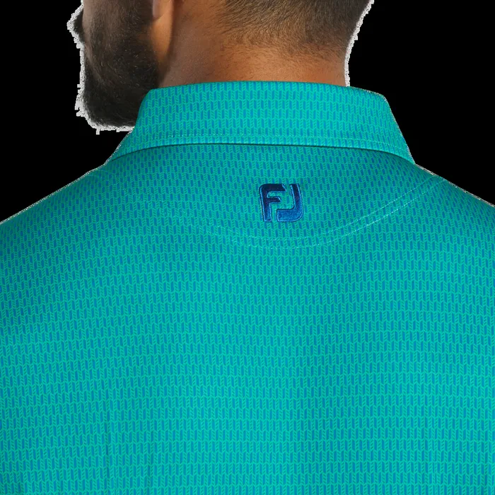 FootJoy Shirts Men Skyscraper Lisle Blue Emerald FootJoy Shirts Men Skyscraper Lisle Blue Emerald