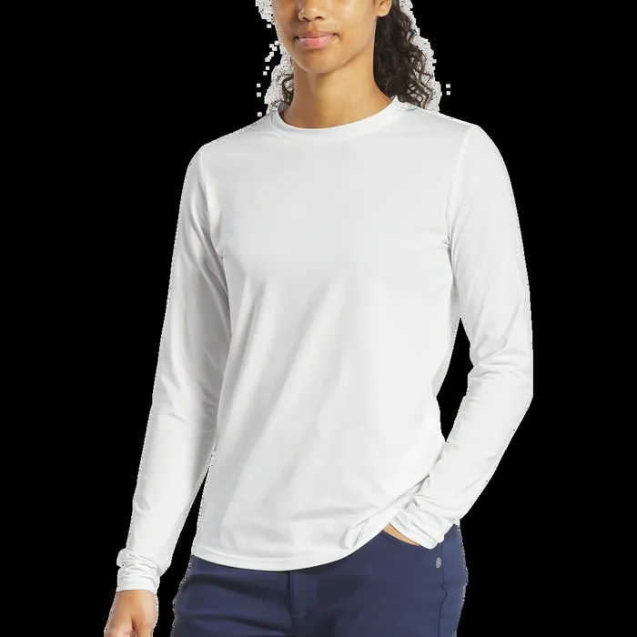 FootJoy Shirts Women Long Sleeve Sun Protection Crew Neck White
