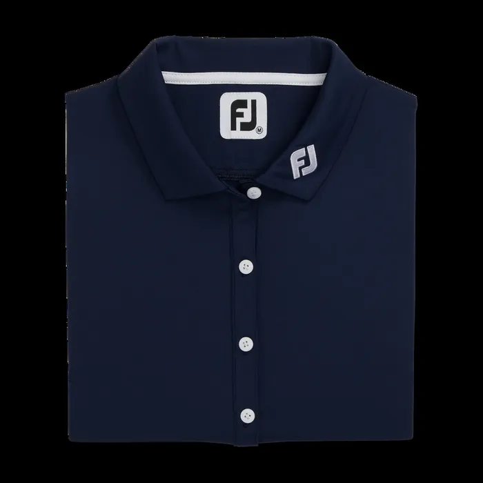 FootJoy Shirts Women Solid Lisle Sleeveless 8211 FJ Tour Collar Navy