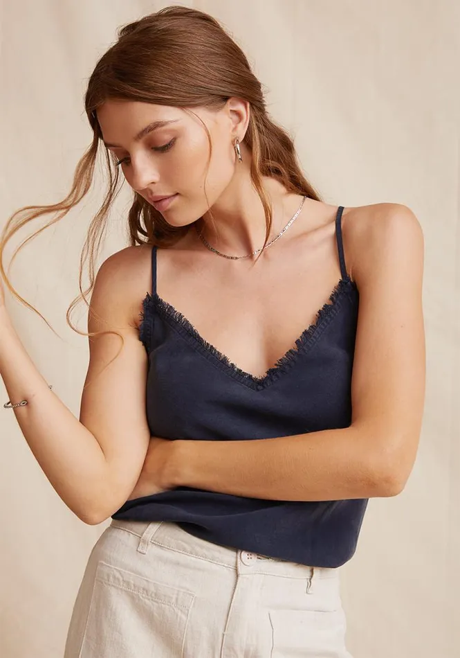 Frayed Tencel Cami 8211 Endless Sea Women Bella Dahl Sleeveless