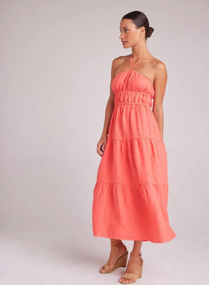 Gathered Halter Midi Dress 8211 Hibiscus Bloom Women Bella Dahl Midi Dresses