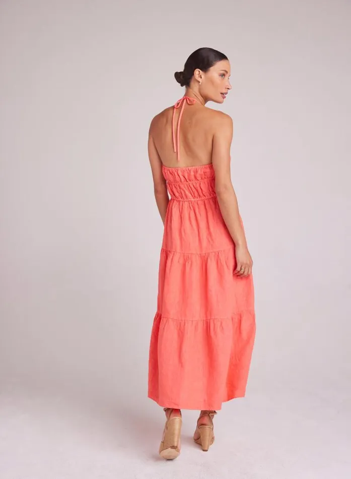 Gathered Halter Midi Dress 8211 Hibiscus Bloom Women Bella Dahl Midi Dresses