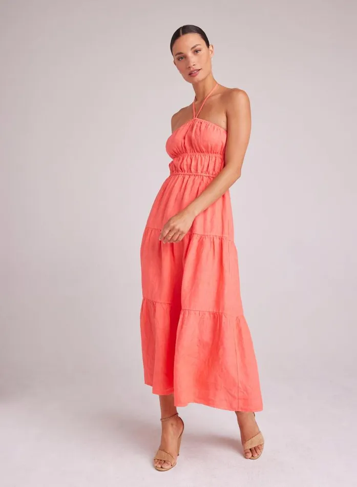 Gathered Halter Midi Dress 8211 Hibiscus Bloom Women Bella Dahl Midi Dresses