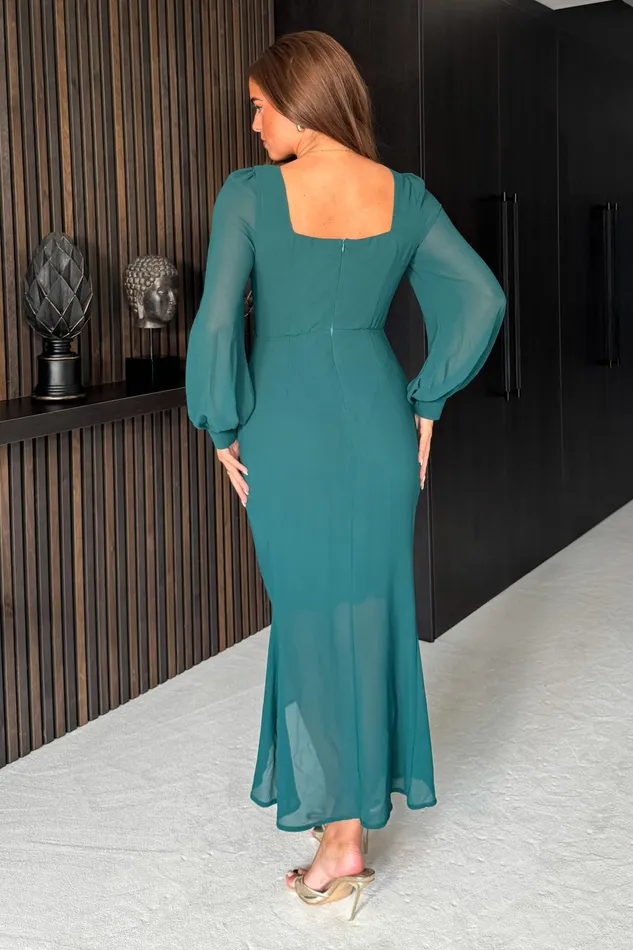 Girl In Mind Bodycon Dresses Mina Sweetheart Neckline Ruched Detail Midi Dress Green 8211 Women