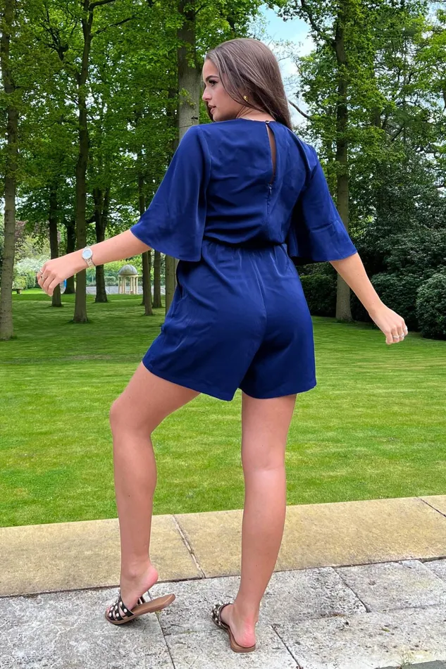 Girl In Mind Jumpsuits and Playsuits Jade Navy Tie Detail Playsuit 8211 Women