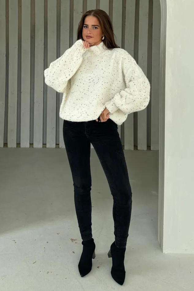 Girl In Mind Knitwear Sonya Cream Speckled Sequin Knit Jumper 8211 Women