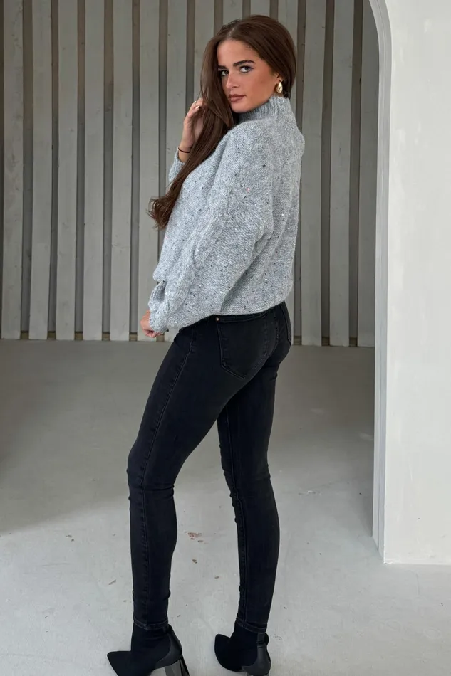 Girl In Mind Knitwear Sonya Grey Speckled Sequin Knit Jumper 8211 Women Girl In Mind Knitwear Sonya Grey Speckled Sequin Knit Jumper 8211 Women