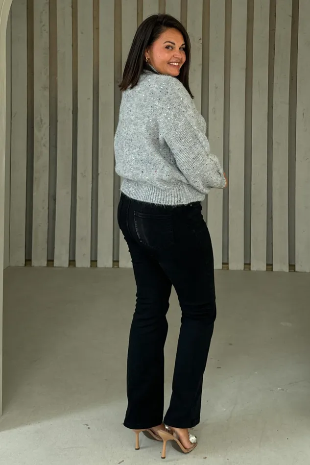 Girl In Mind Knitwear Sonya Grey Speckled Sequin Knit Jumper 8211 Women Girl In Mind Knitwear Sonya Grey Speckled Sequin Knit Jumper 8211 Women