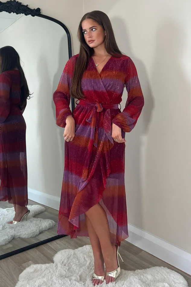 Girl In Mind Maxi Dresses Erin Multi Shimmer Split Hem Frill Detail Maxi Dress 8211 Women Girl In Mind Maxi Dresses Erin Multi Shimmer Split Hem Frill Detail Maxi Dress 8211 Women
