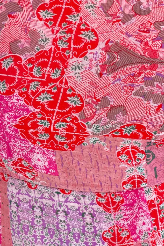 Girl In Mind Midi Dresses Shayla Pink Paisley Print Shirred Cuff Midi Dress 8211 Women