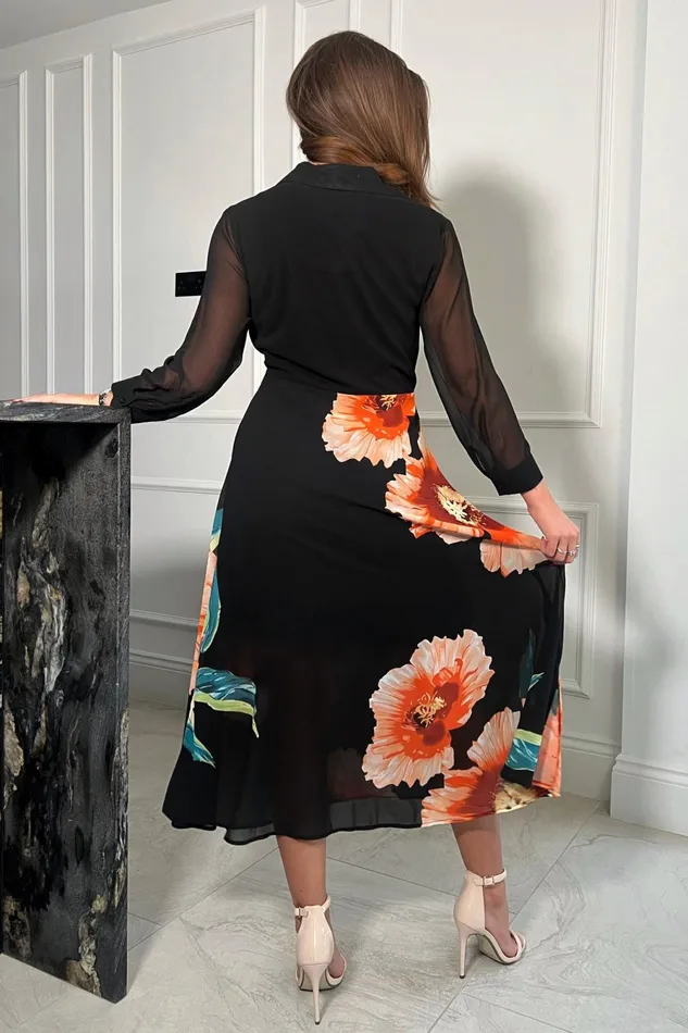 Girl In Mind Shirt Dresses Isabella Flora Chiffon Tie Front Shirt Dress 8211 Women