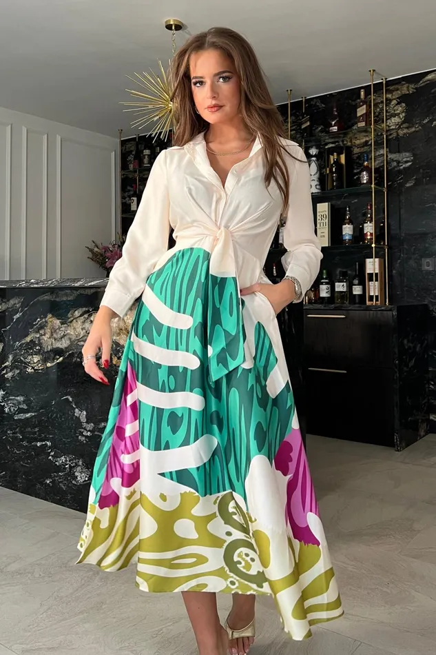 Girl In Mind Shirt Dresses Isabella Green Leaf Tie Front Shirt Dress 8211 Women Girl In Mind Shirt Dresses Isabella Green Leaf Tie Front Shirt Dress 8211 Women